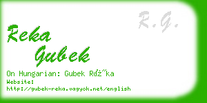 reka gubek business card